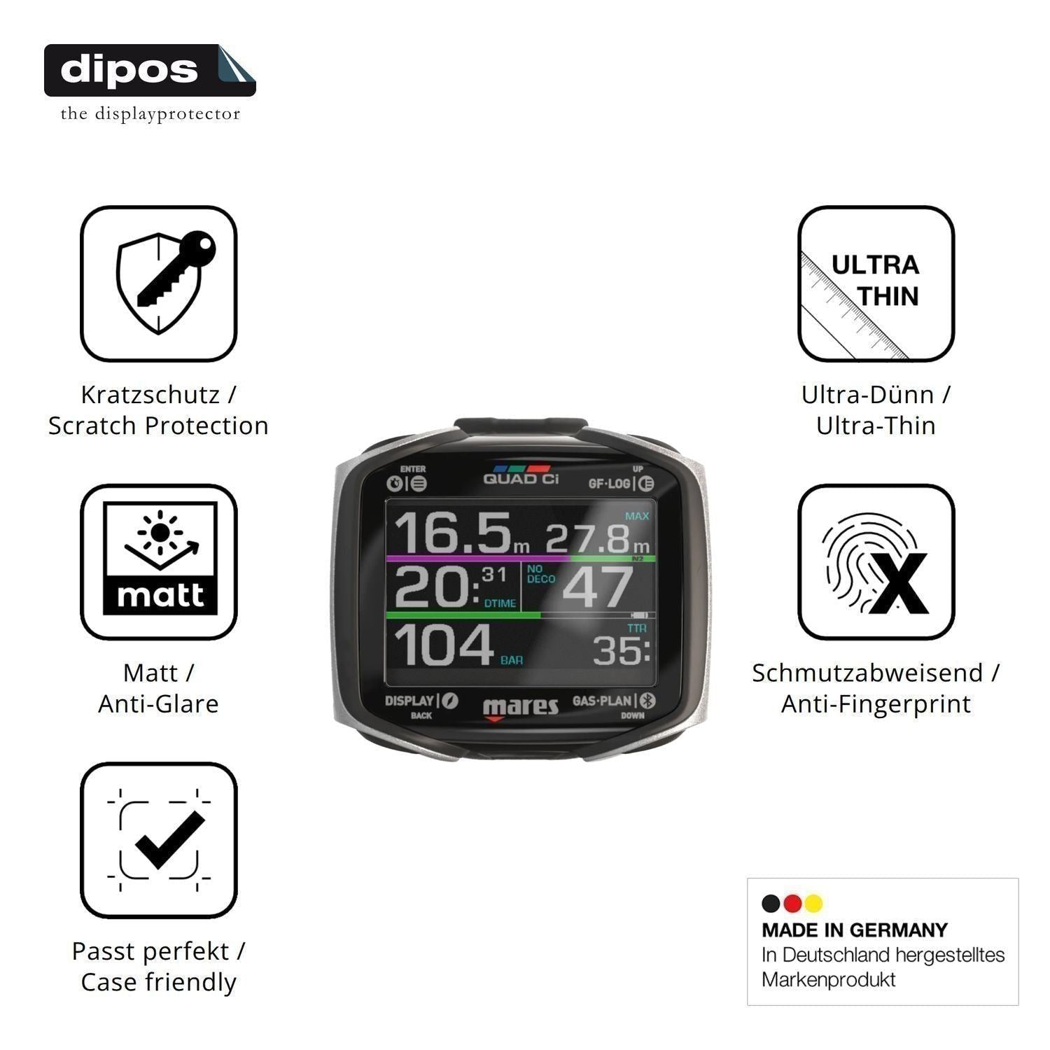 6x Schutzfolie matt für Mares Quad CI Display-Schu (7)