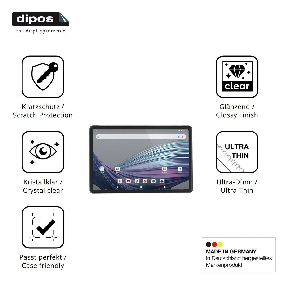 2x Schutzfolie klar für Acepad A172 Display-Schutz (7)