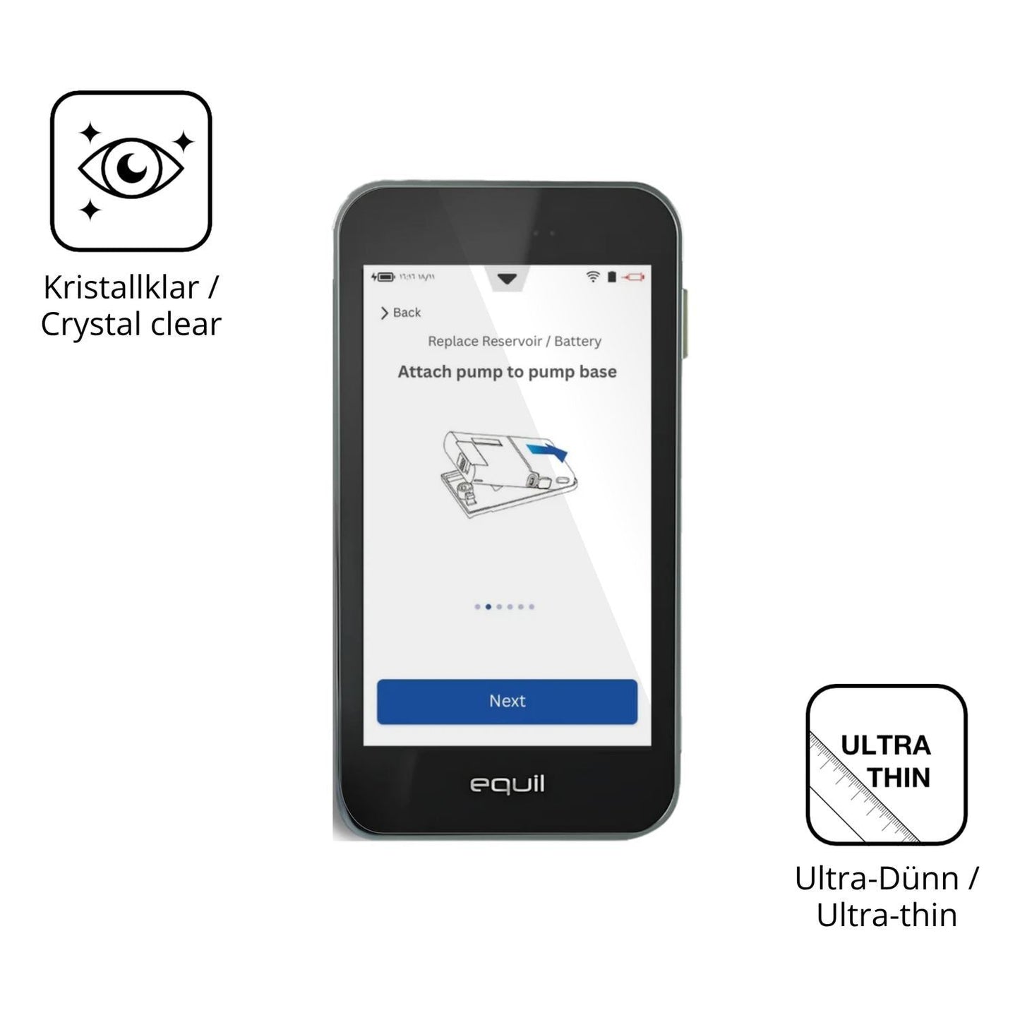 4x Schutzfolie klar für Equil Patch 200U PDA Displ (5)
