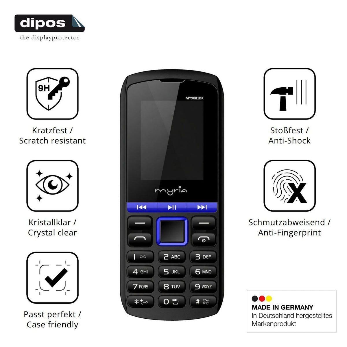 2x 9H Schutzfolie für Myria Play Panzerfolie (7)