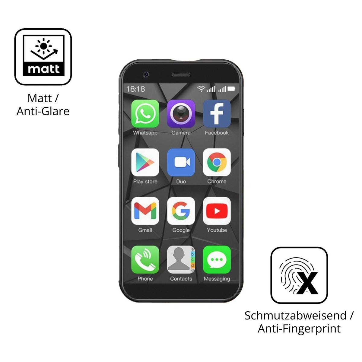 4x Schutzfolie matt für viqee XS15 Mini-Smartphone (5)
