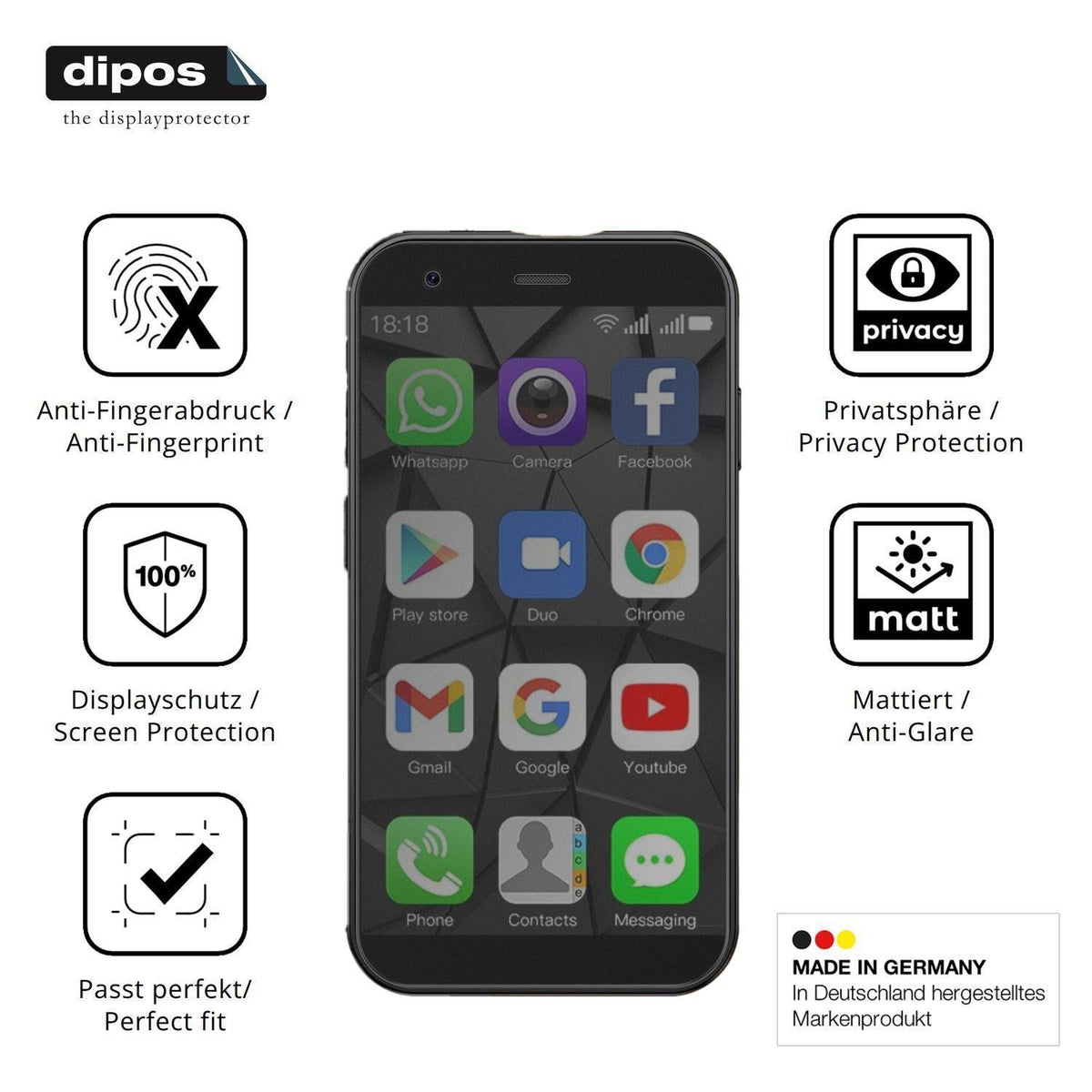 Blickschutzfolie für viqee XS15 Mini-Smartphone ma (5)