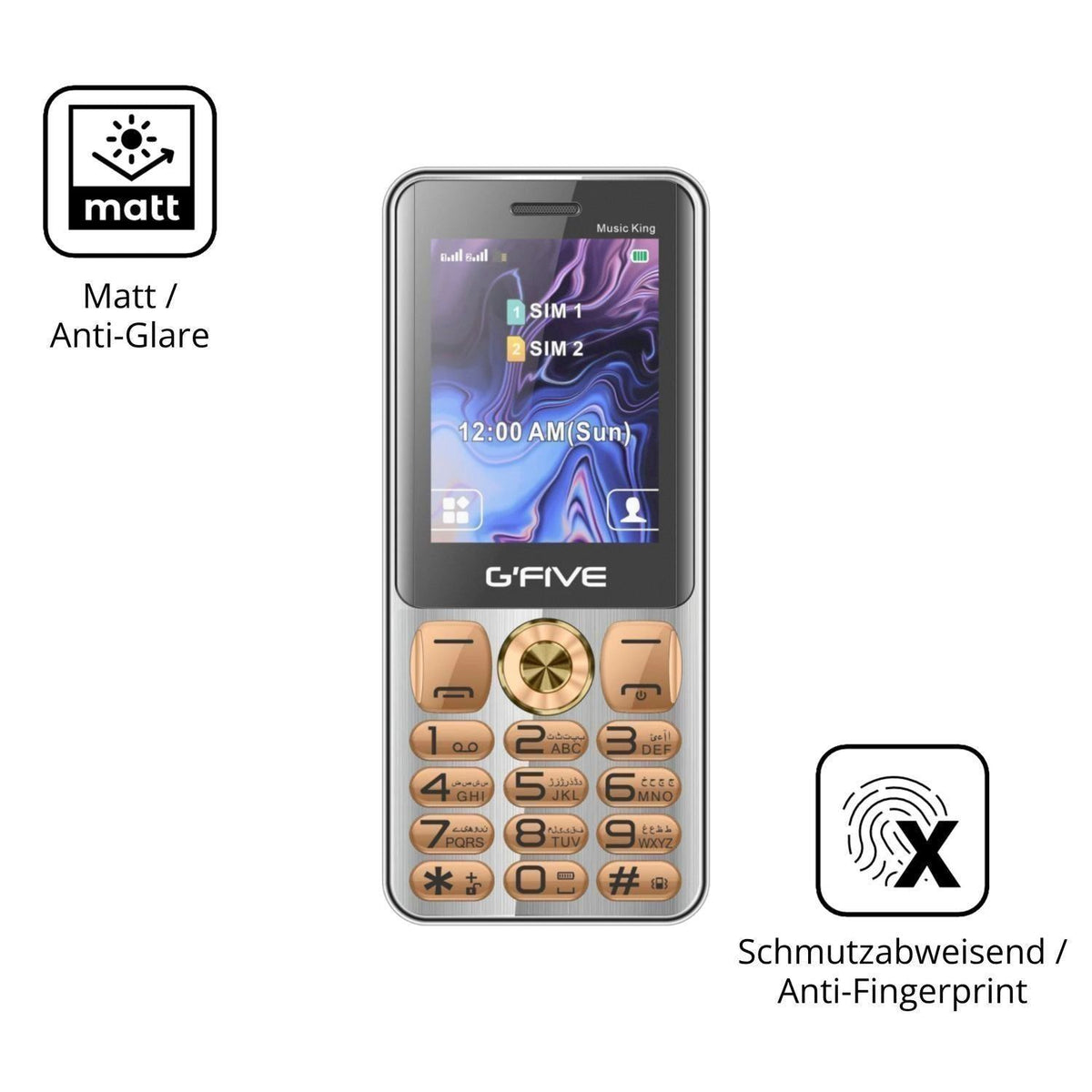 4x Schutzfolie matt für GFive Music King Display-S (5)