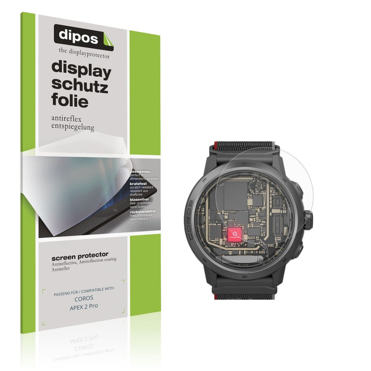 6x Schutzfolie matt für COROS APEX 2 Pro Display-S (1)