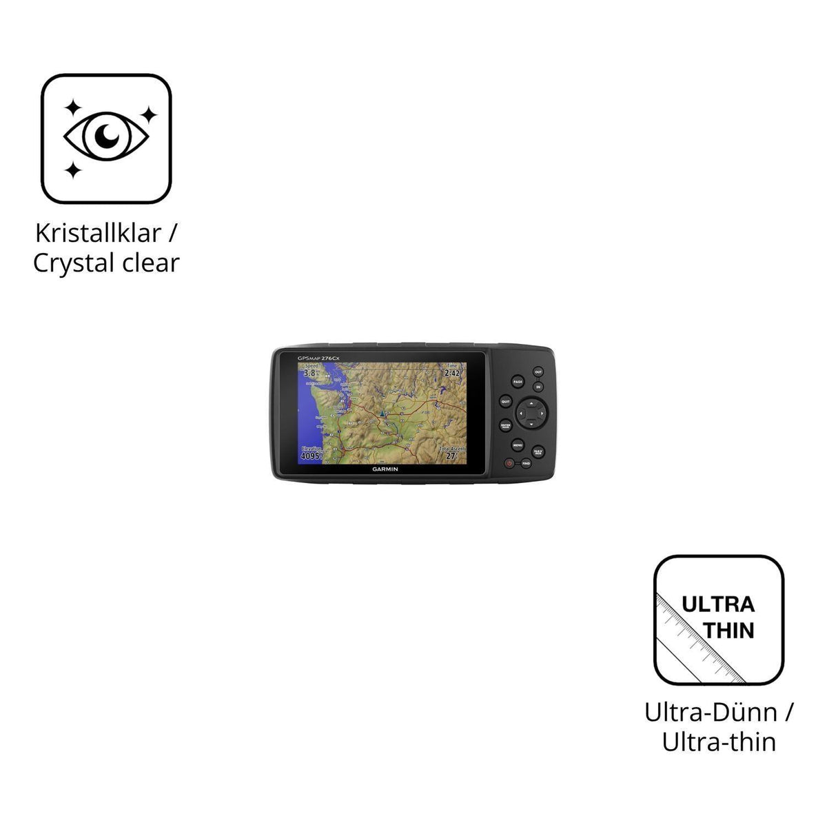 2x Schutzfolie klar für Garmin GPSMAP 276Cx Displa (5)