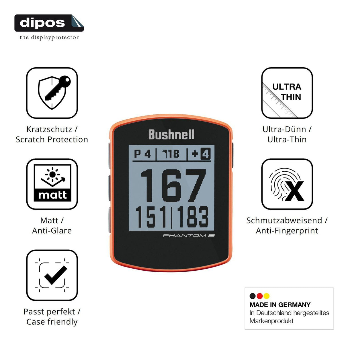 2x Schutzfolie matt für Bushnell Phantom 2 Display (7)