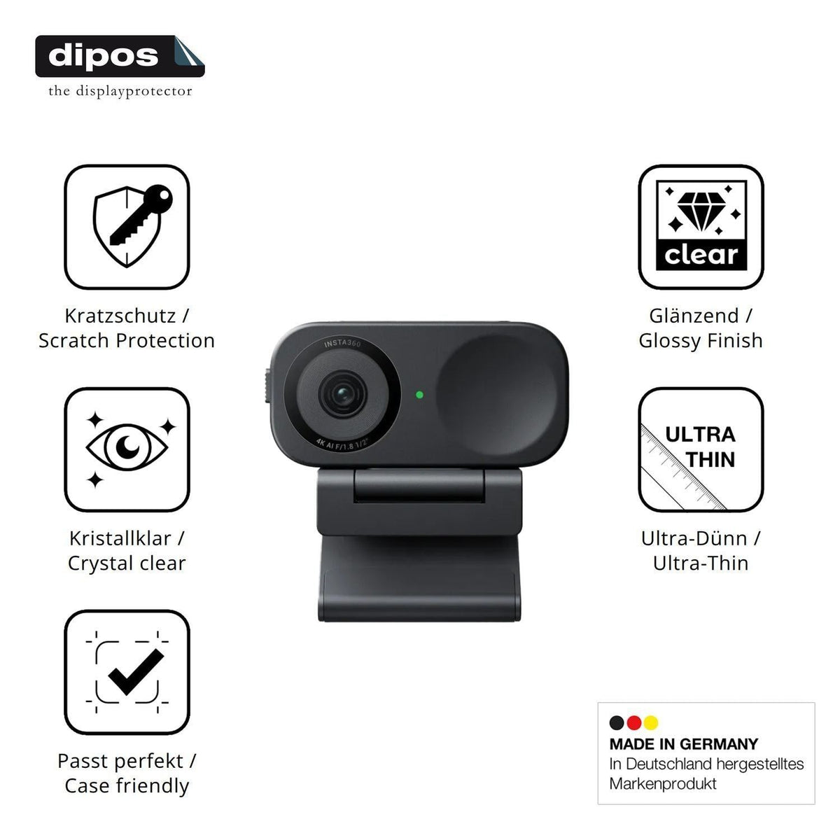 4x Schutzfolie klar für Insta360 Link 2C Display-S (7)