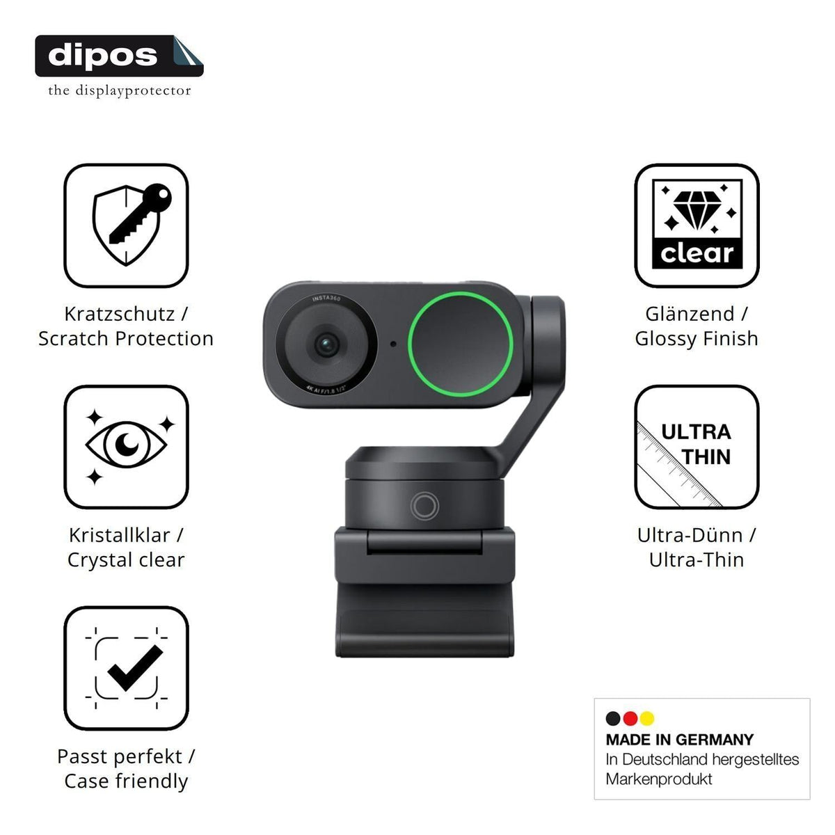 4x Schutzfolie klar für Insta360 Link 2 Display-Sc (7)