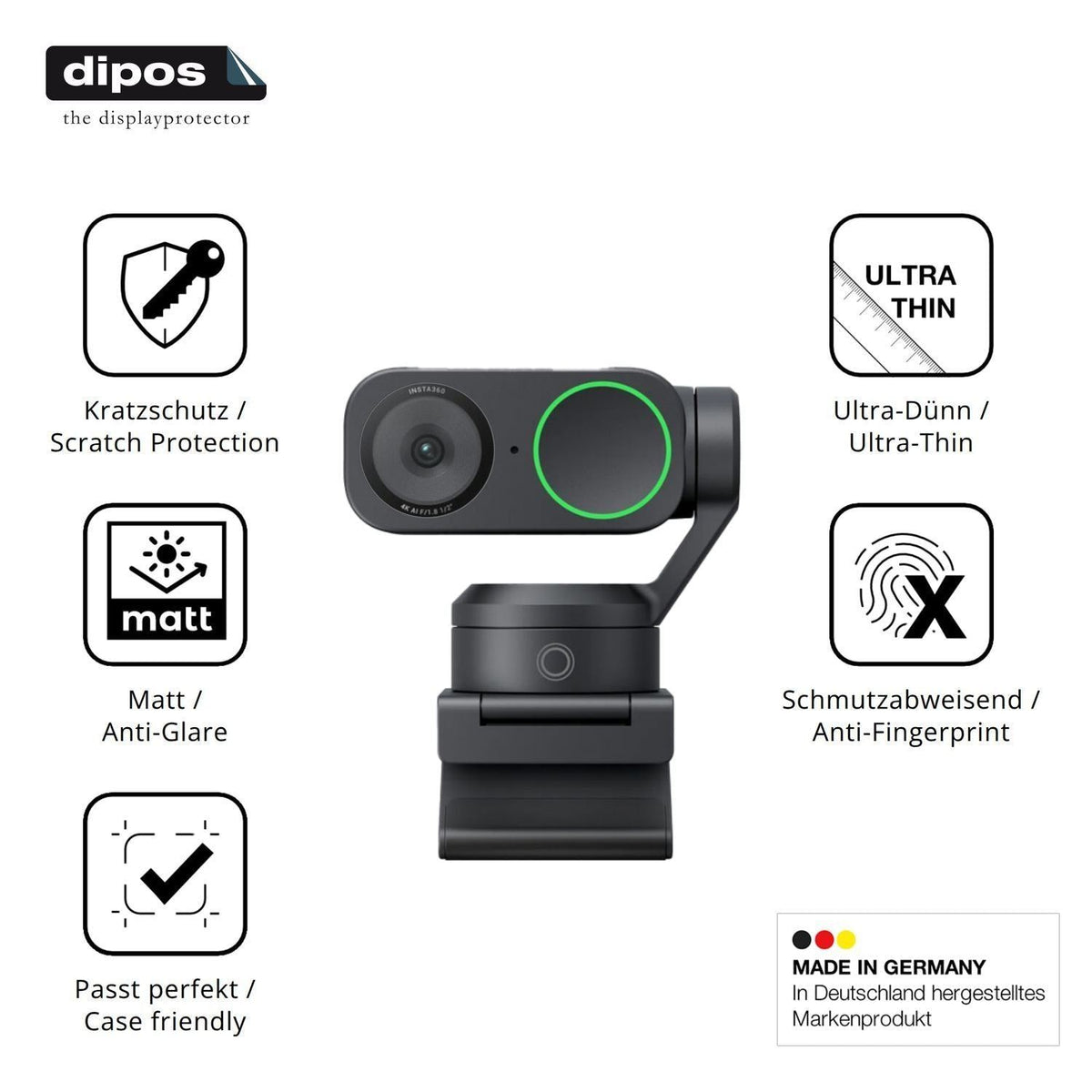 4x Schutzfolie matt für Insta360 Link 2 Display-Sc (7)