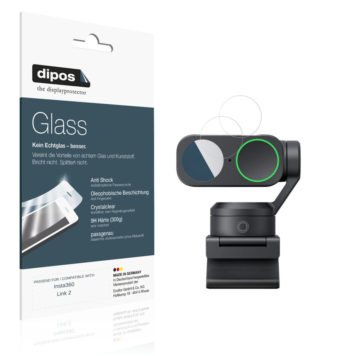2x 9H Schutzfolie für Insta360 Link 2 Panzerfolie (1)