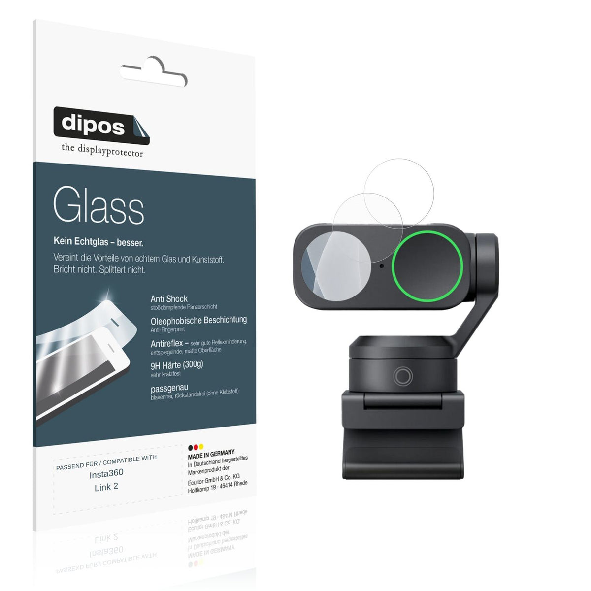 2x 9H Schutzfolie matt für Insta360 Link 2 Panzerf (1)