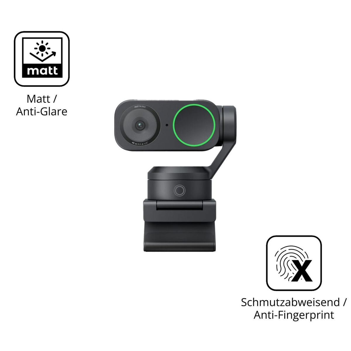2x 9H Schutzfolie matt für Insta360 Link 2 Panzerf (5)