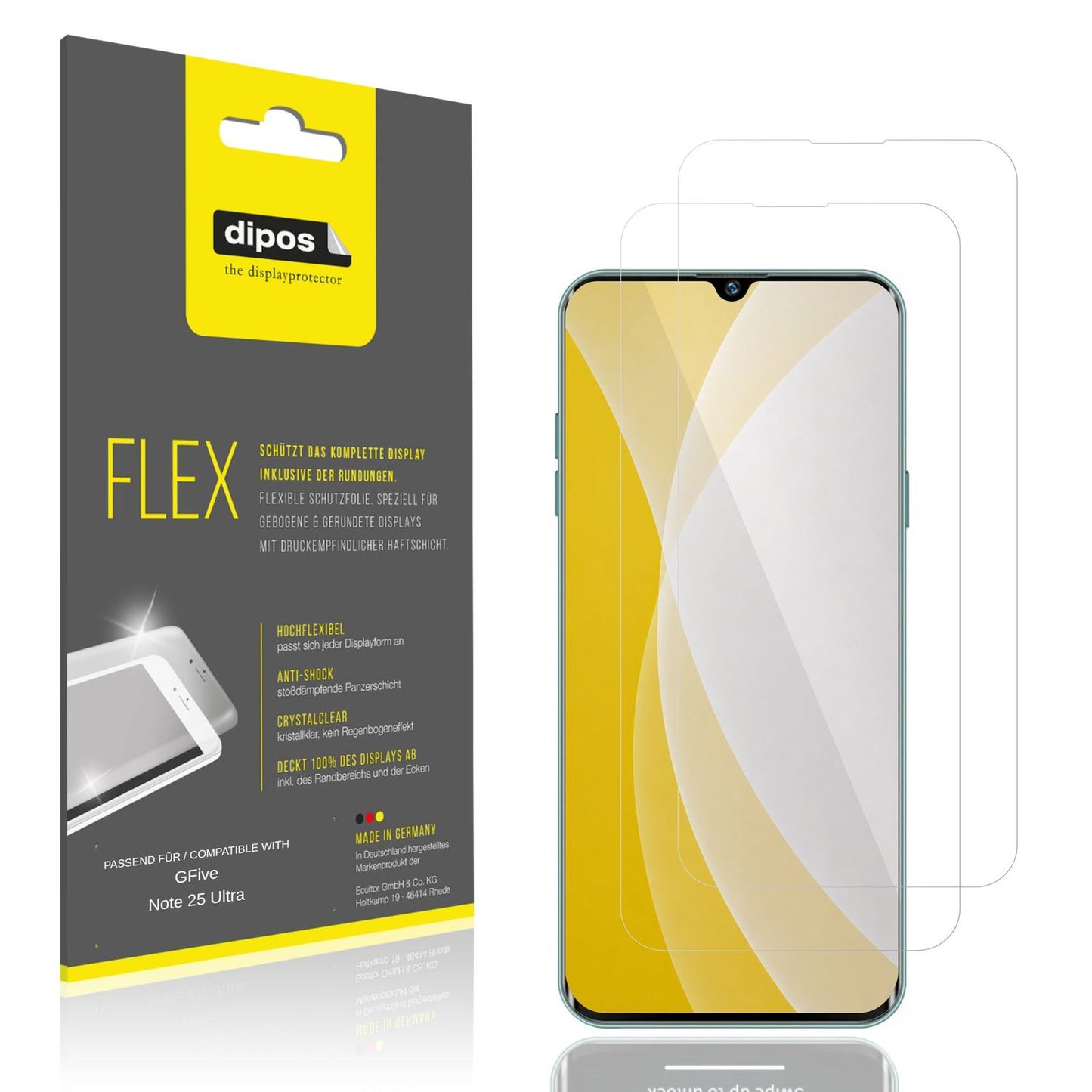 2x 3D Full Cover Schutzfolie für GFive Note 25 Ult (1)