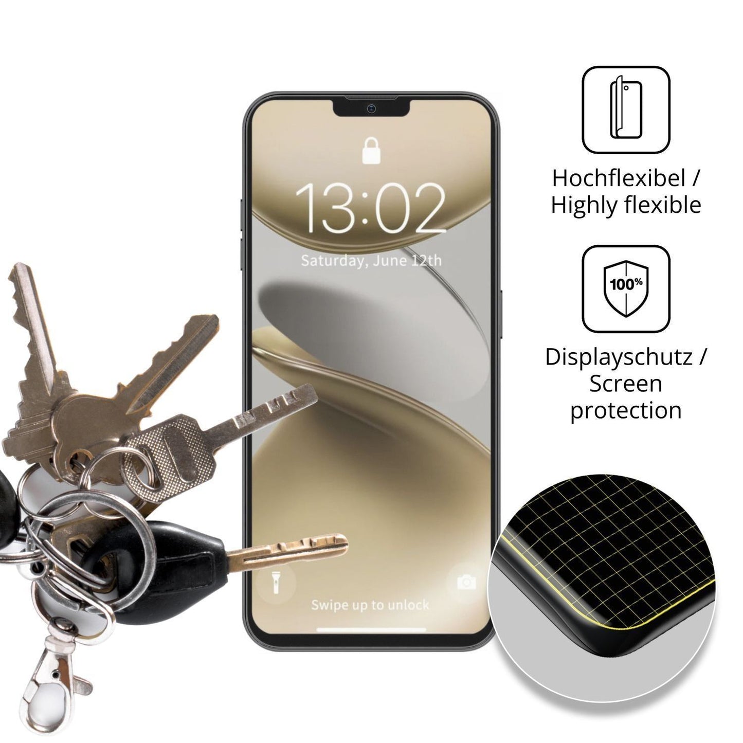 2x Full Cover Schutzfolie matt für GFive Note 25 (3)