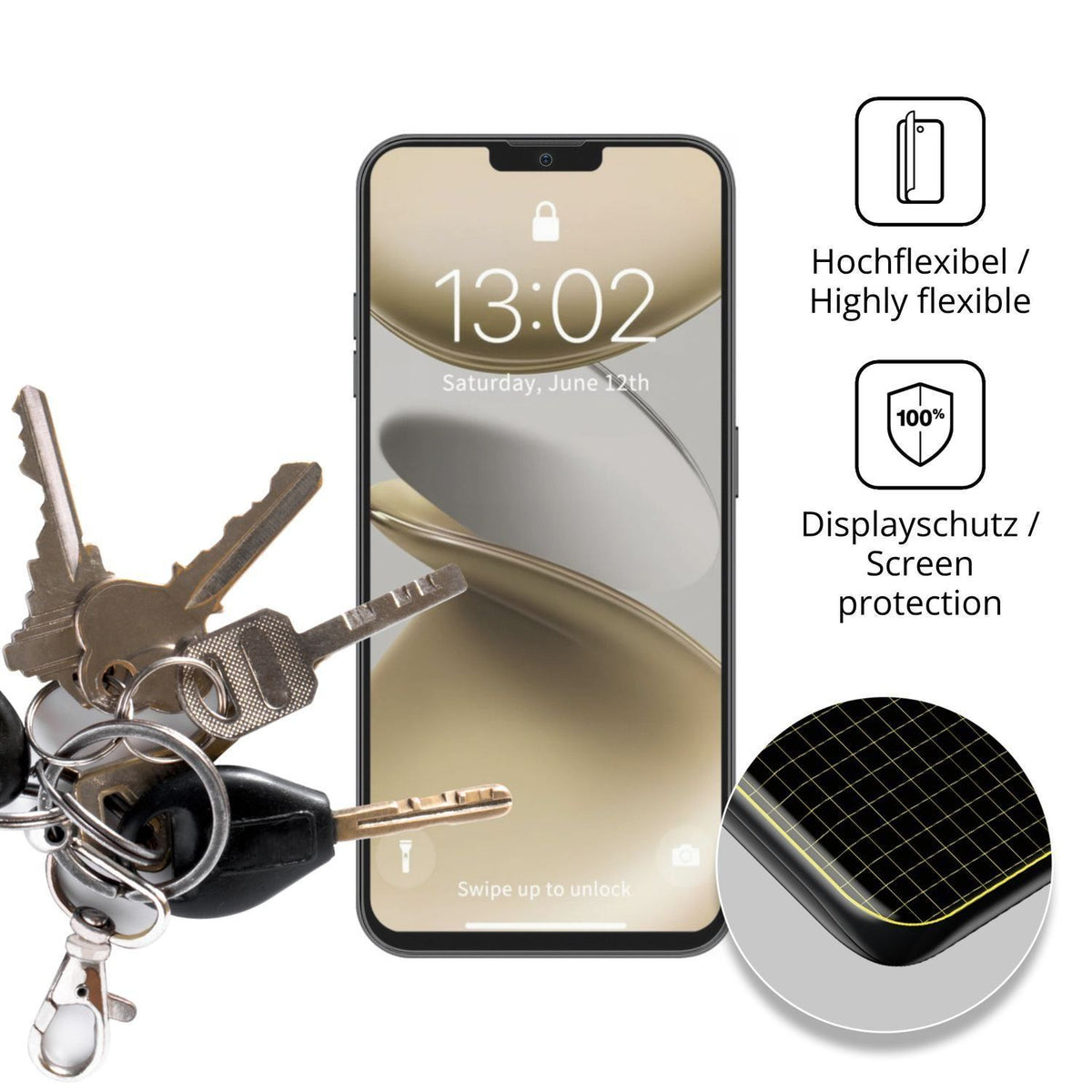 2x Full Cover Schutzfolie matt für GFive Note 25 (3)