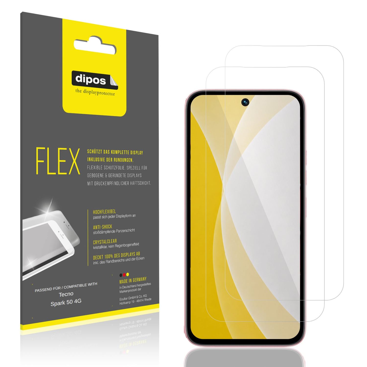 2x 3D Full Cover Schutzfolie für Tecno Spark 50 4G (1)
