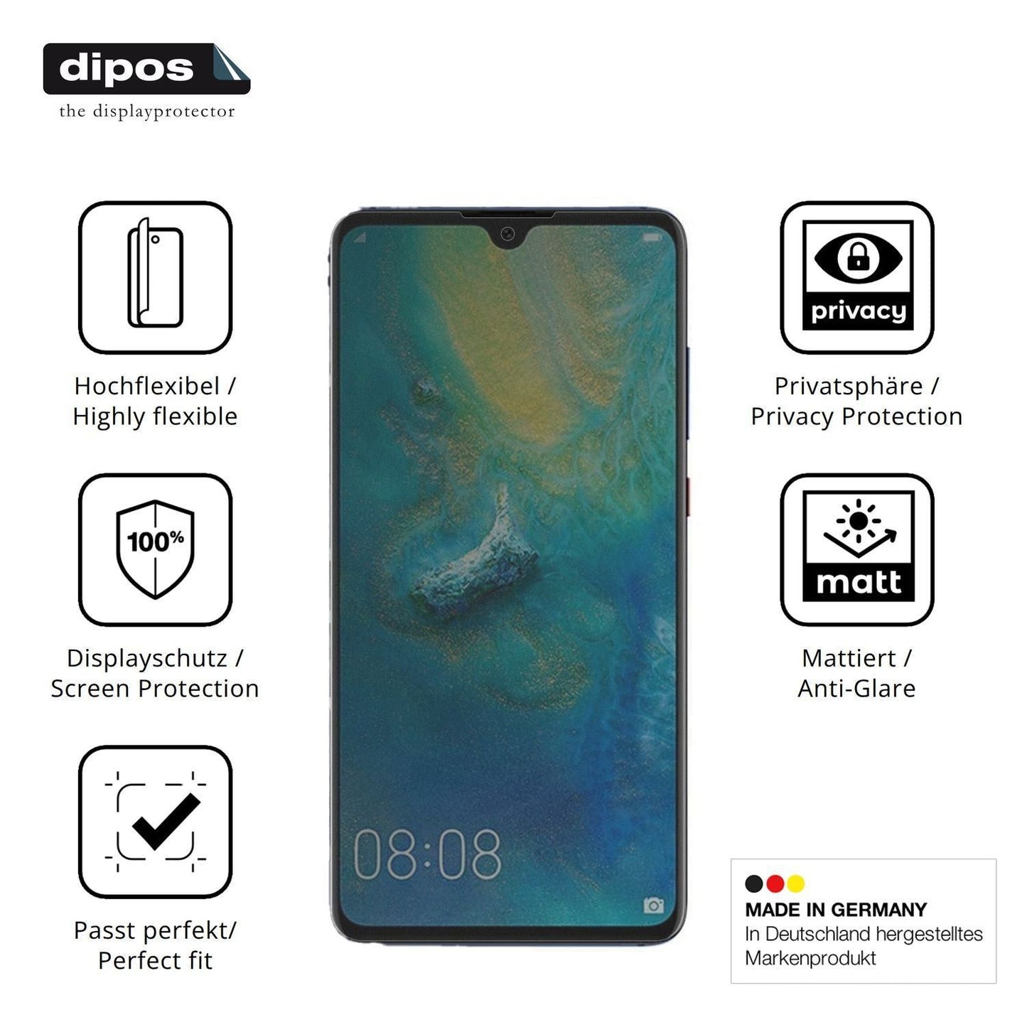 Full Cover Privacy Blickschutzfolie für Huawei Mat (5)