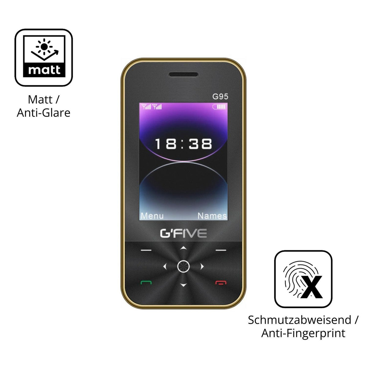 4x Schutzfolie matt für GFive G95 Display-Schutzfo (5)