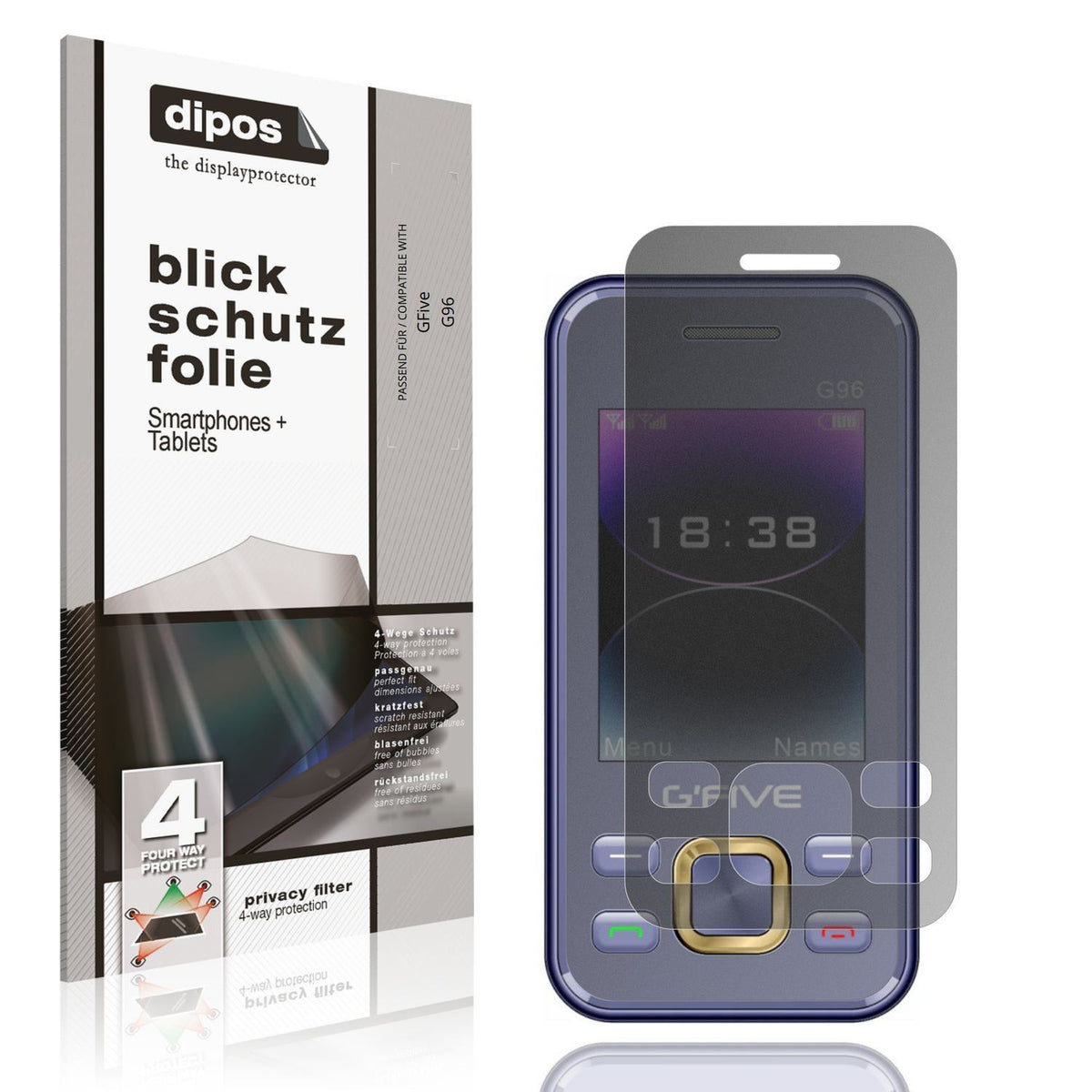 Blickschutzfolie für GFive G96 matt Schutzfolie Pr (1)