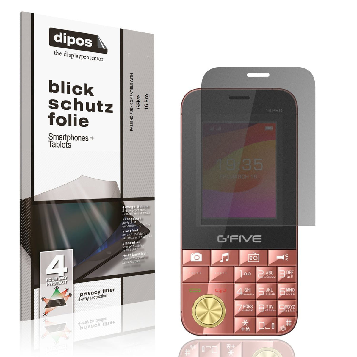 Blickschutzfolie für GFive 16 Pro matt Schutzfolie (1)