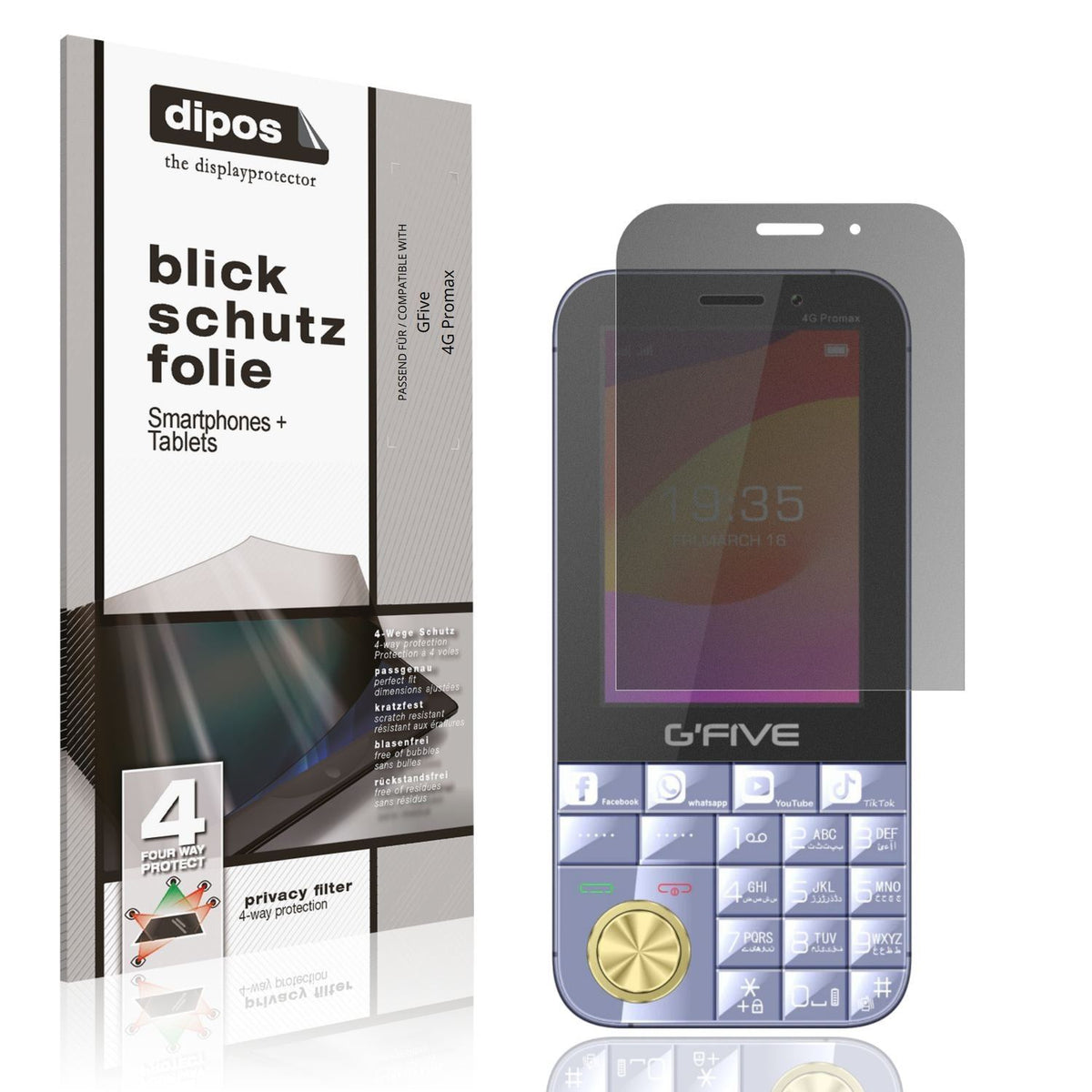 Blickschutzfolie für GFive 4G Promax matt Schutzfo (1)