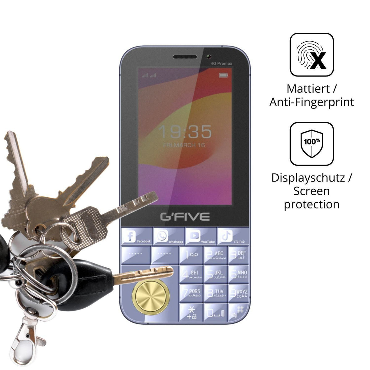 Blickschutzfolie für GFive 4G Promax matt Schutzfo (3)