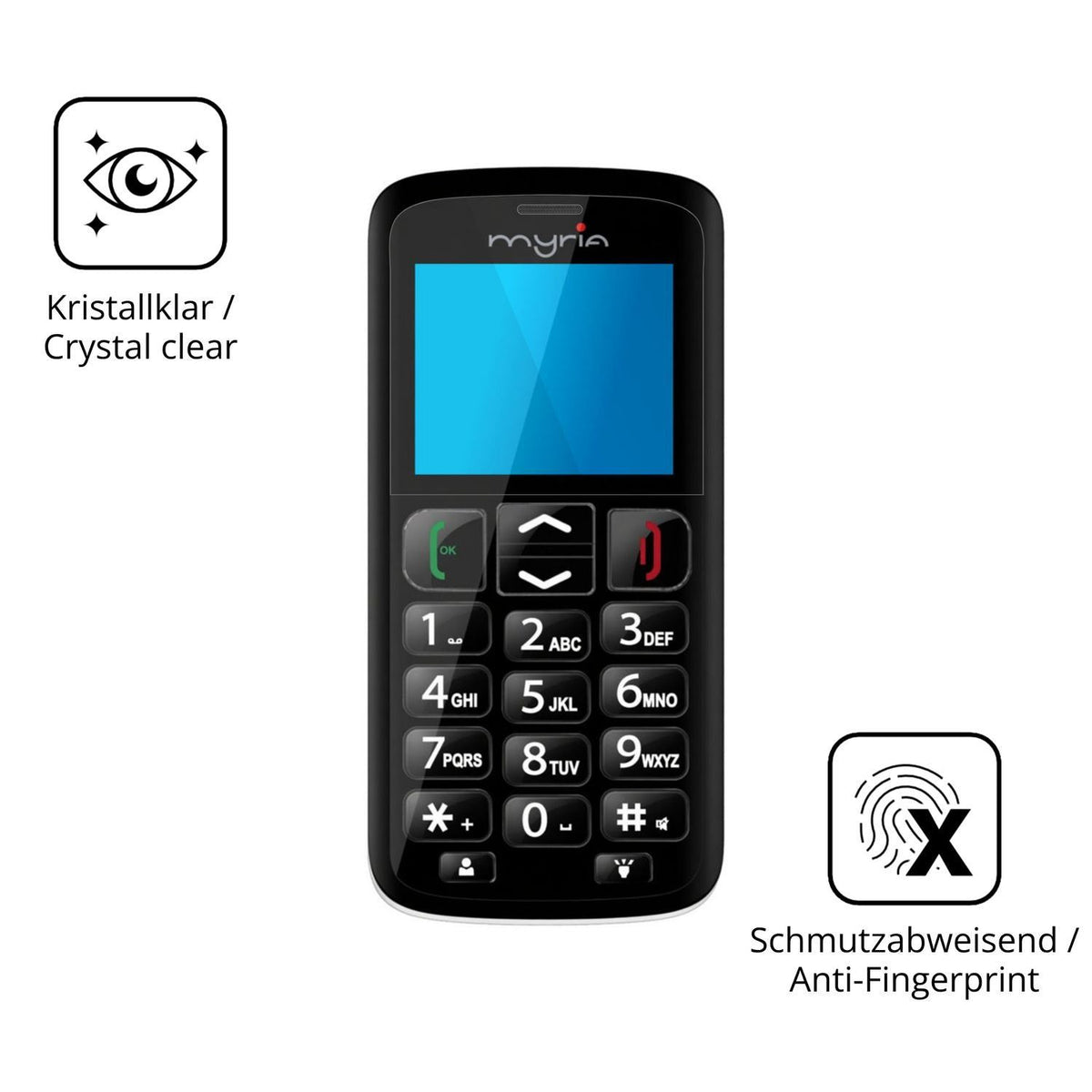 2x 9H Schutzfolie für Myria Senior 3G Panzerfolie (5)