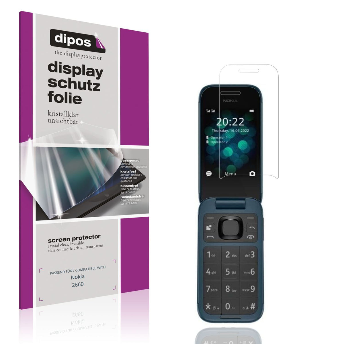 4x Schutzfolie klar für Nokia 2660 Display-Schutzf (1)