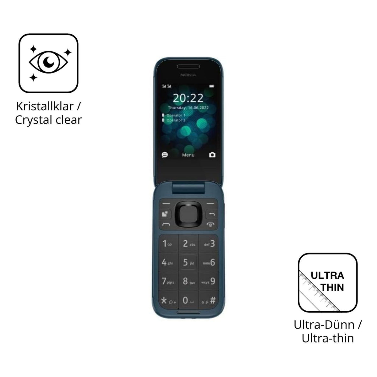 4x Schutzfolie klar für Nokia 2660 Display-Schutzf (5)