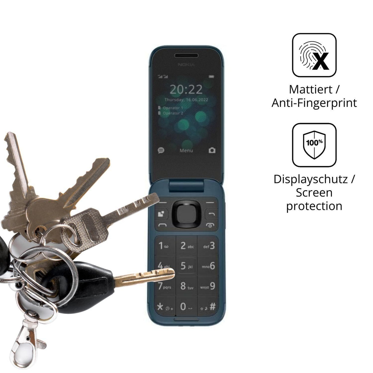 Blickschutzfolie für Nokia 2660 matt Schutzfolie P (3)