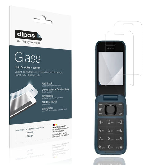 2x 9H Schutzfolie für Nokia 2660 Panzerfolie (1)