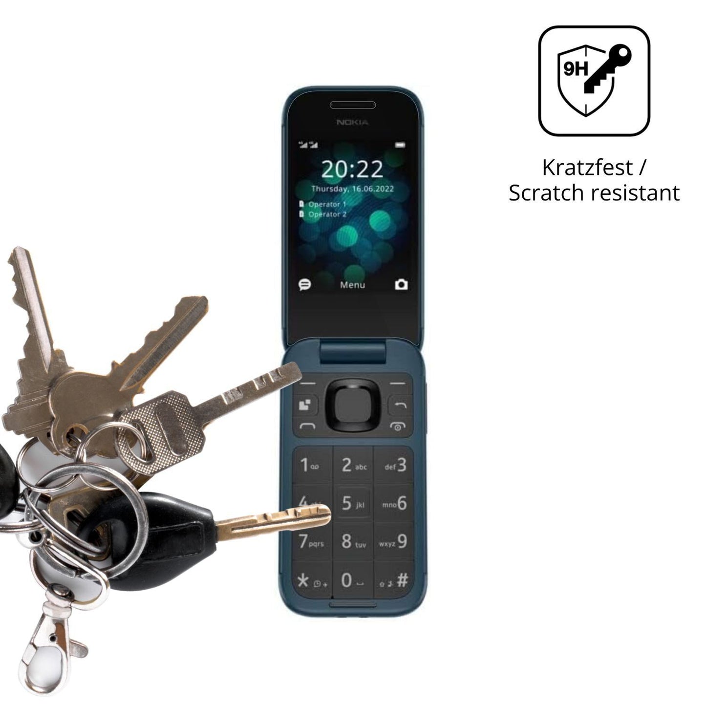 2x 9H Schutzfolie für Nokia 2660 Panzerfolie (3)