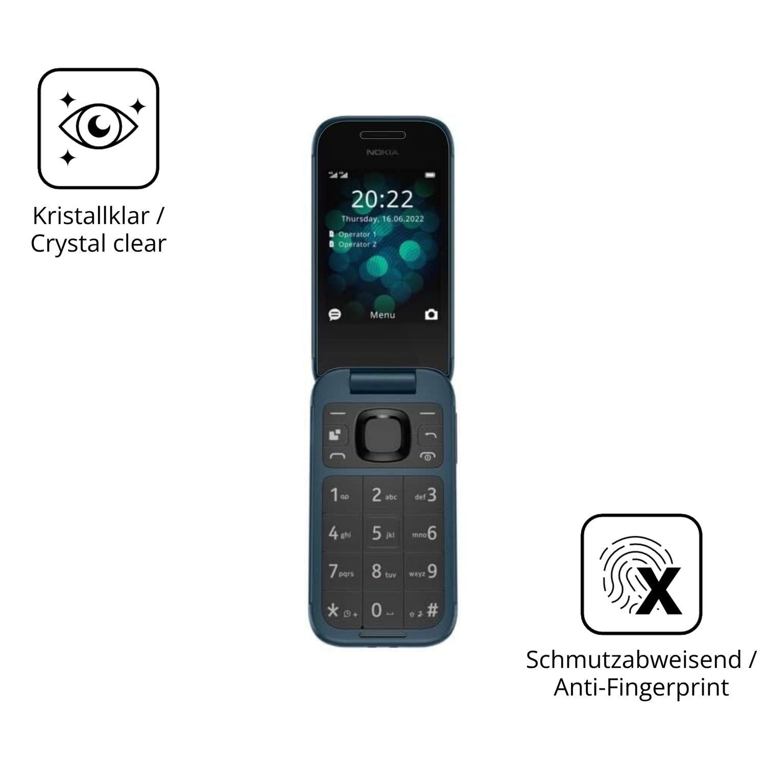 2x 9H Schutzfolie für Nokia 2660 Panzerfolie (5)