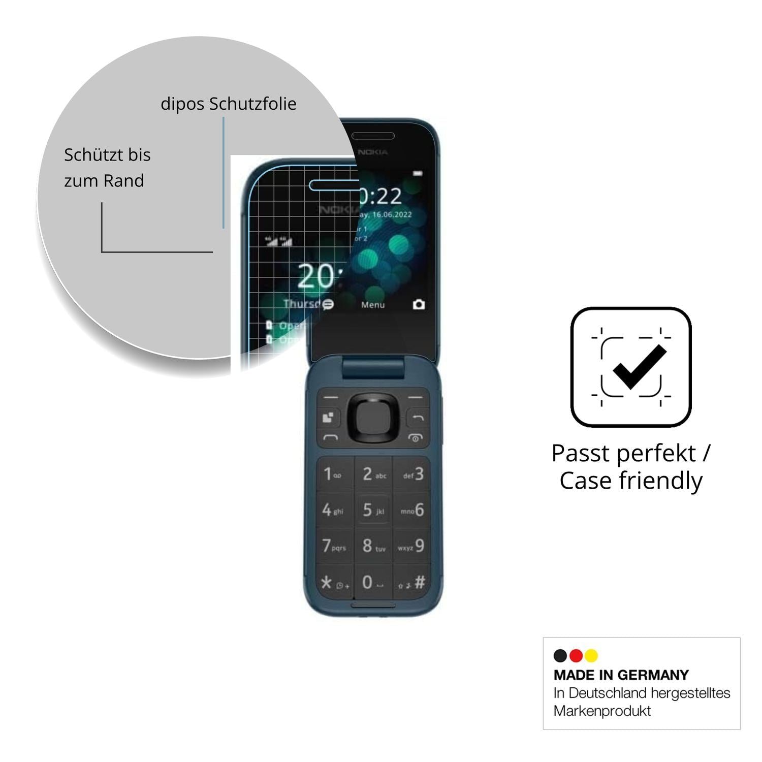 2x 9H Schutzfolie für Nokia 2660 Panzerfolie (6)