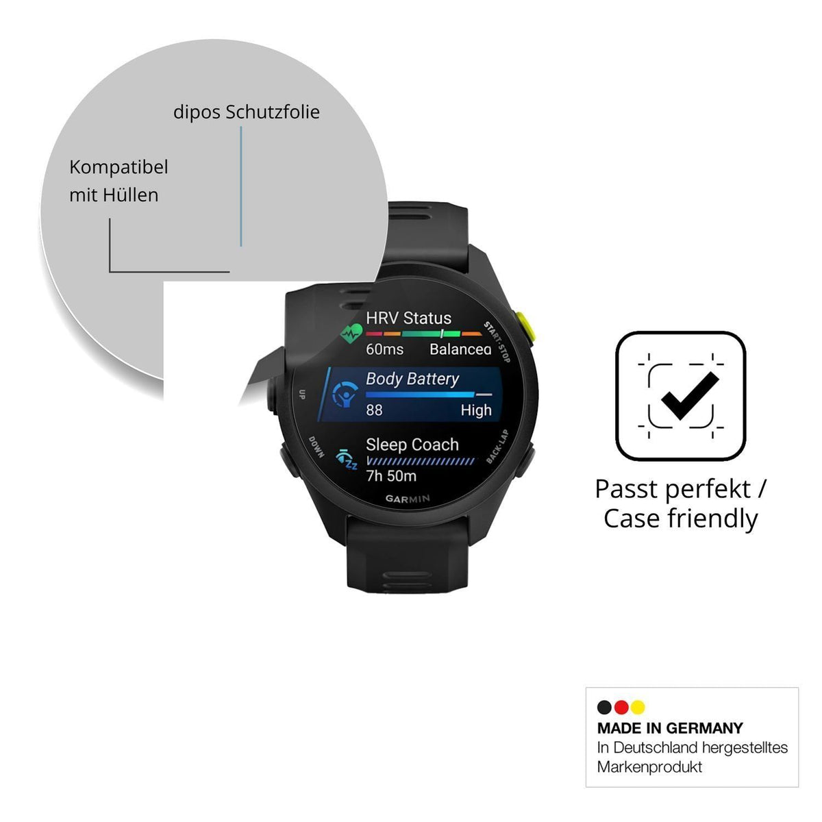 6x Schutzfolie klar für Garmin Forerunner 70 Displ (6)