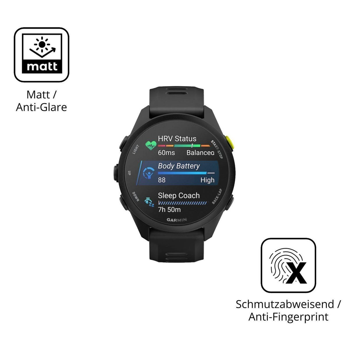 6x Schutzfolie matt für Garmin Forerunner 70 Displ (5)