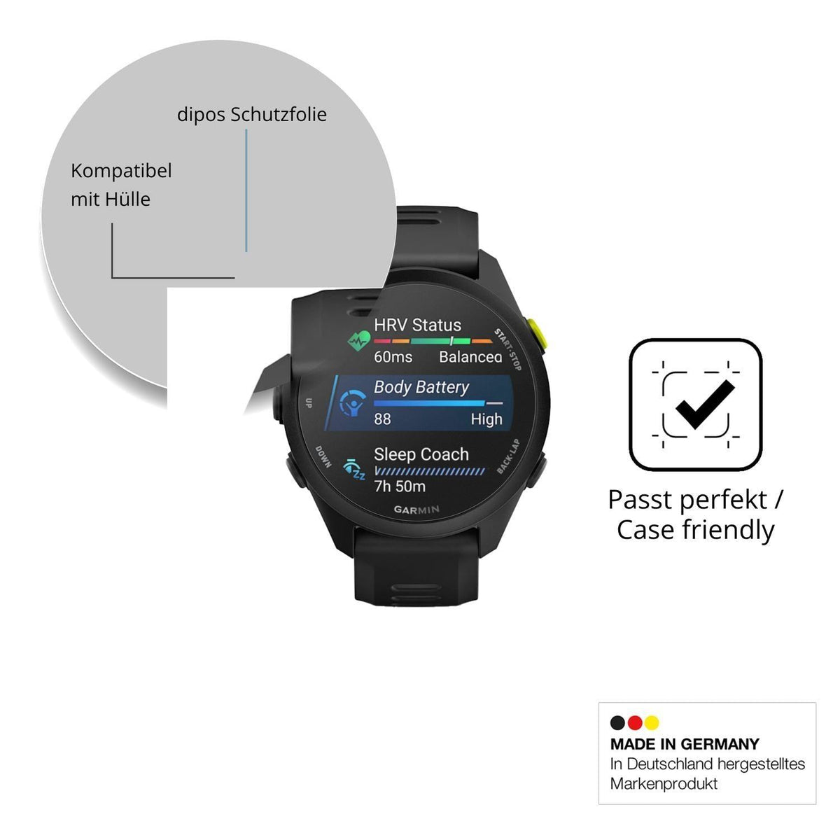 6x Schutzfolie matt für Garmin Forerunner 70 Displ (6)