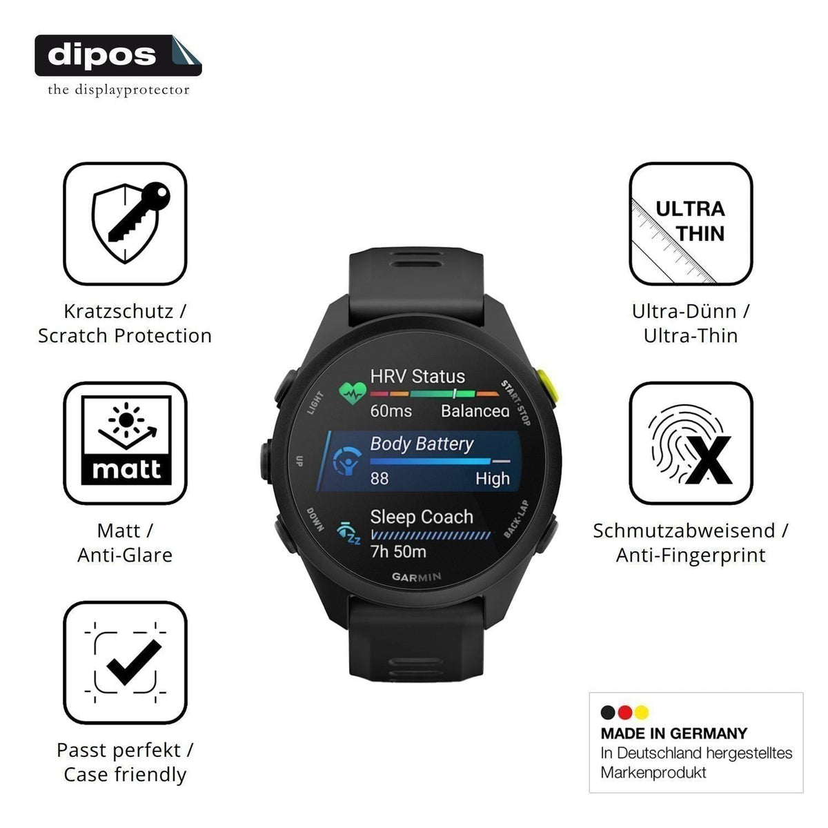 6x Schutzfolie matt für Garmin Forerunner 70 Displ (7)