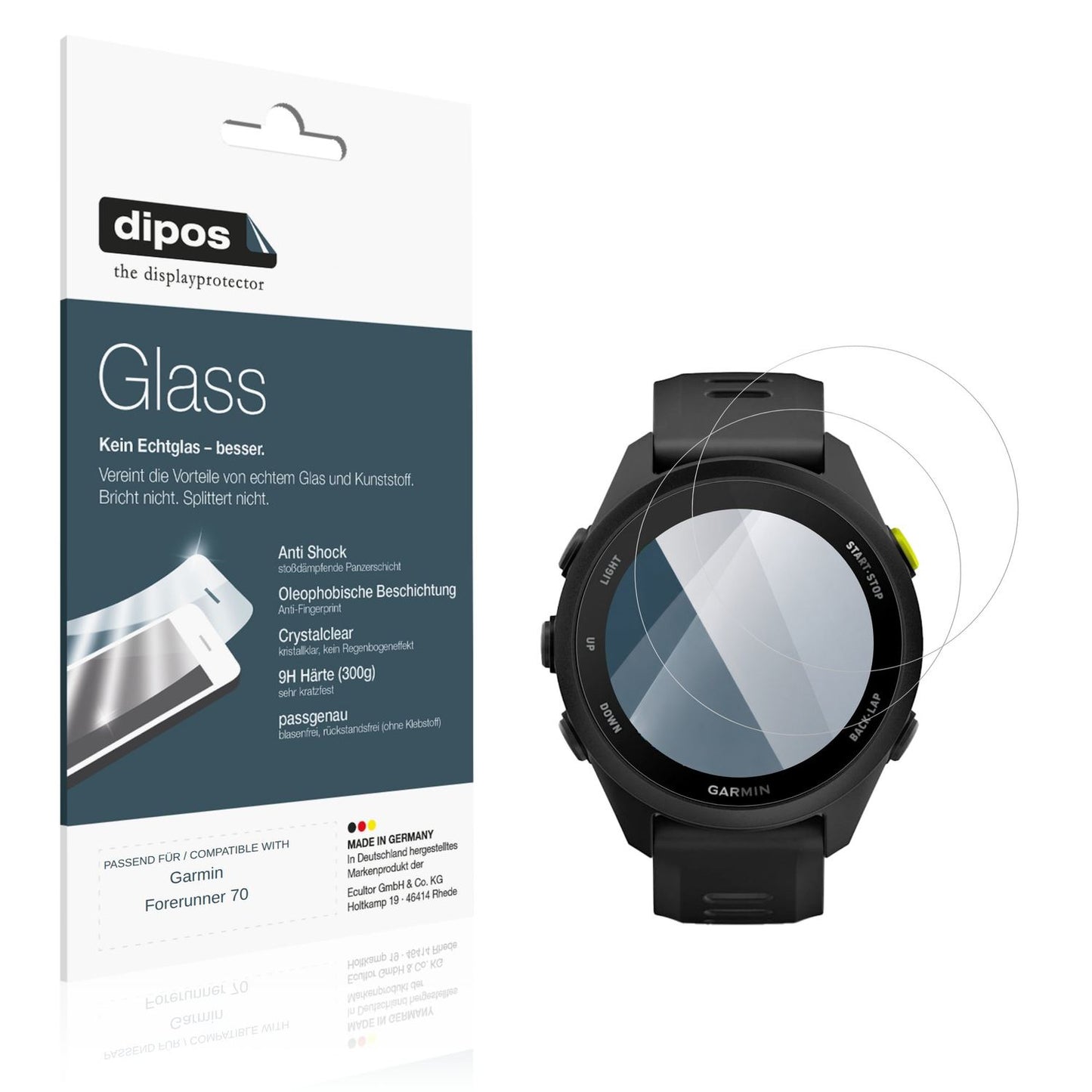 2x 9H Schutzfolie für Garmin Forerunner 70 Panzerf (1)