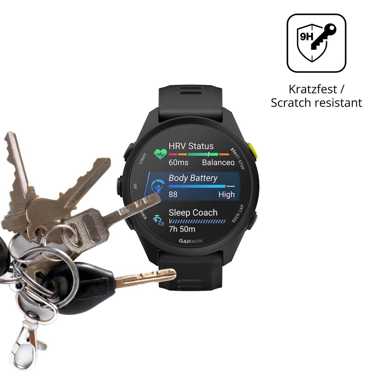 2x 9H Schutzfolie matt für Garmin Forerunner 70 Pa (3)