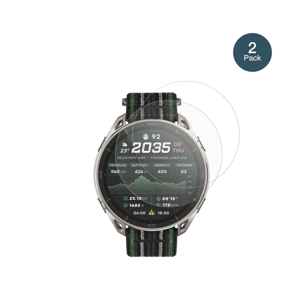 2x 9H Schutzfolie matt für Amazfit Cheetah 2 Ultra (2)