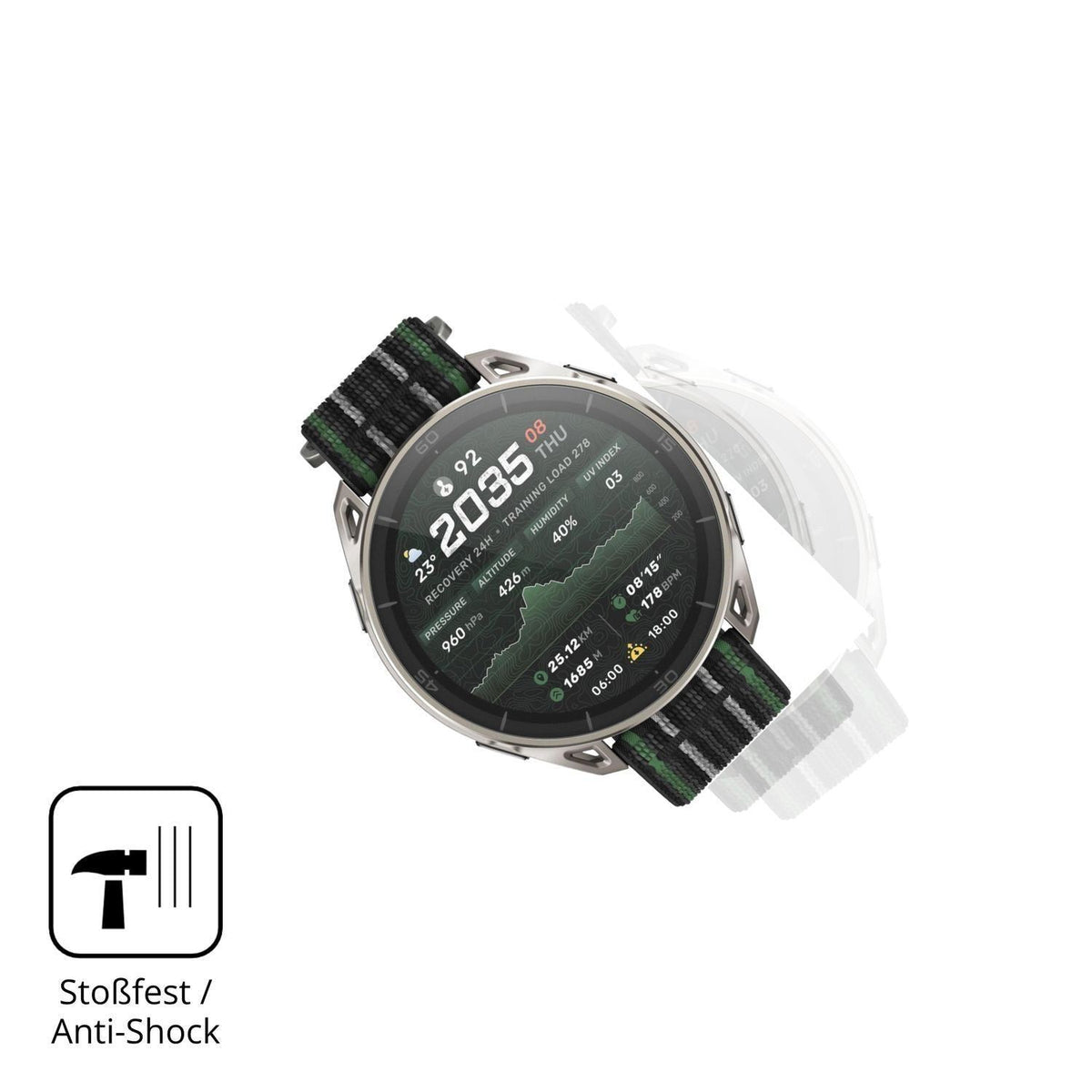 2x 9H Schutzfolie matt für Amazfit Cheetah 2 Ultra (4)