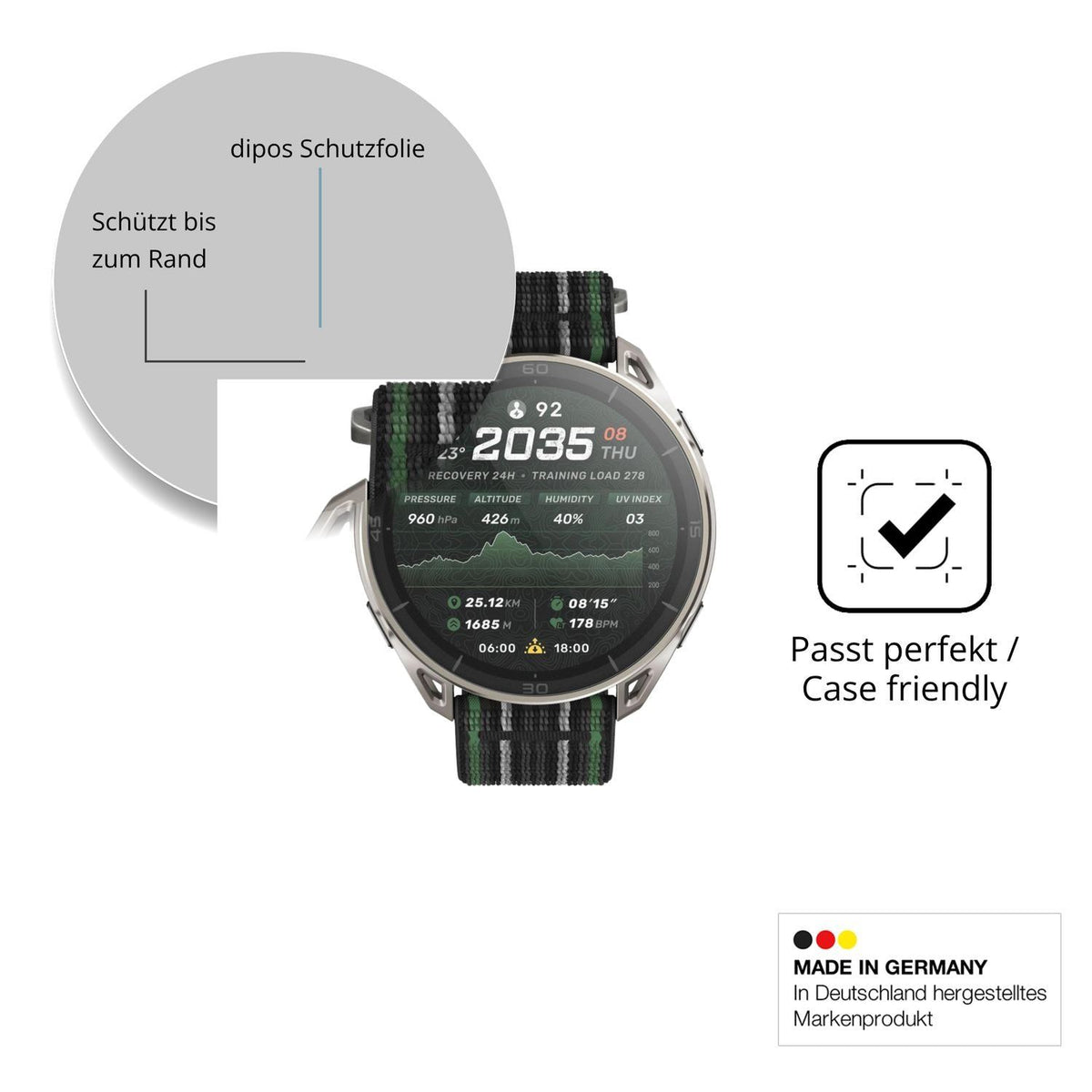 2x 9H Schutzfolie matt für Amazfit Cheetah 2 Ultra (6)