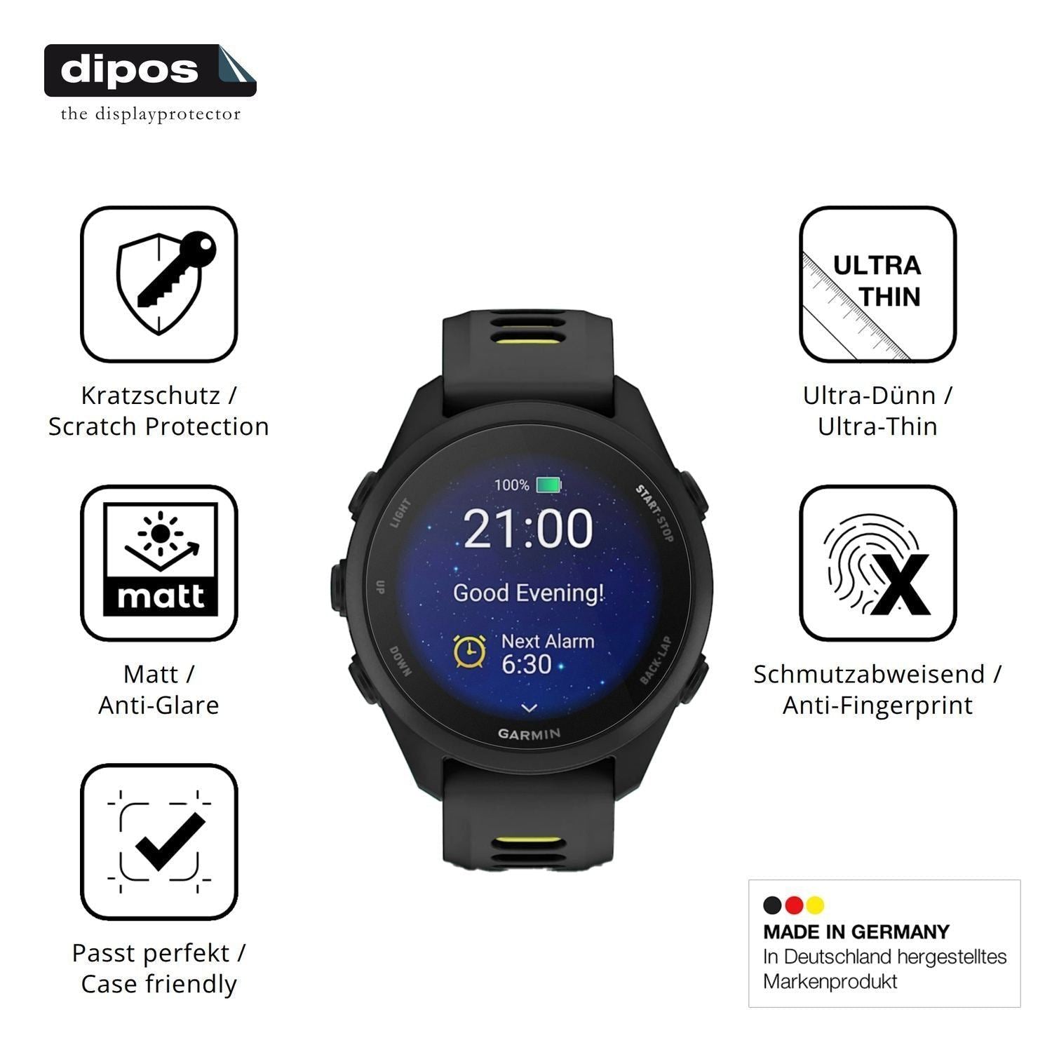 6x Schutzfolie matt für Garmin Forerunner 170 Disp (7)