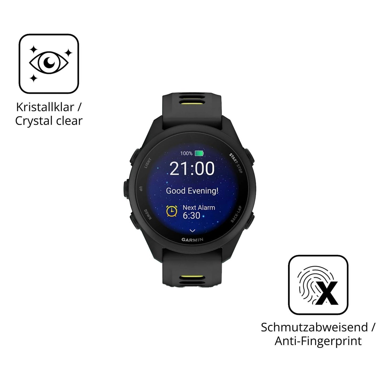 2x 9H Schutzfolie für Garmin Forerunner 170 Panzer (5)