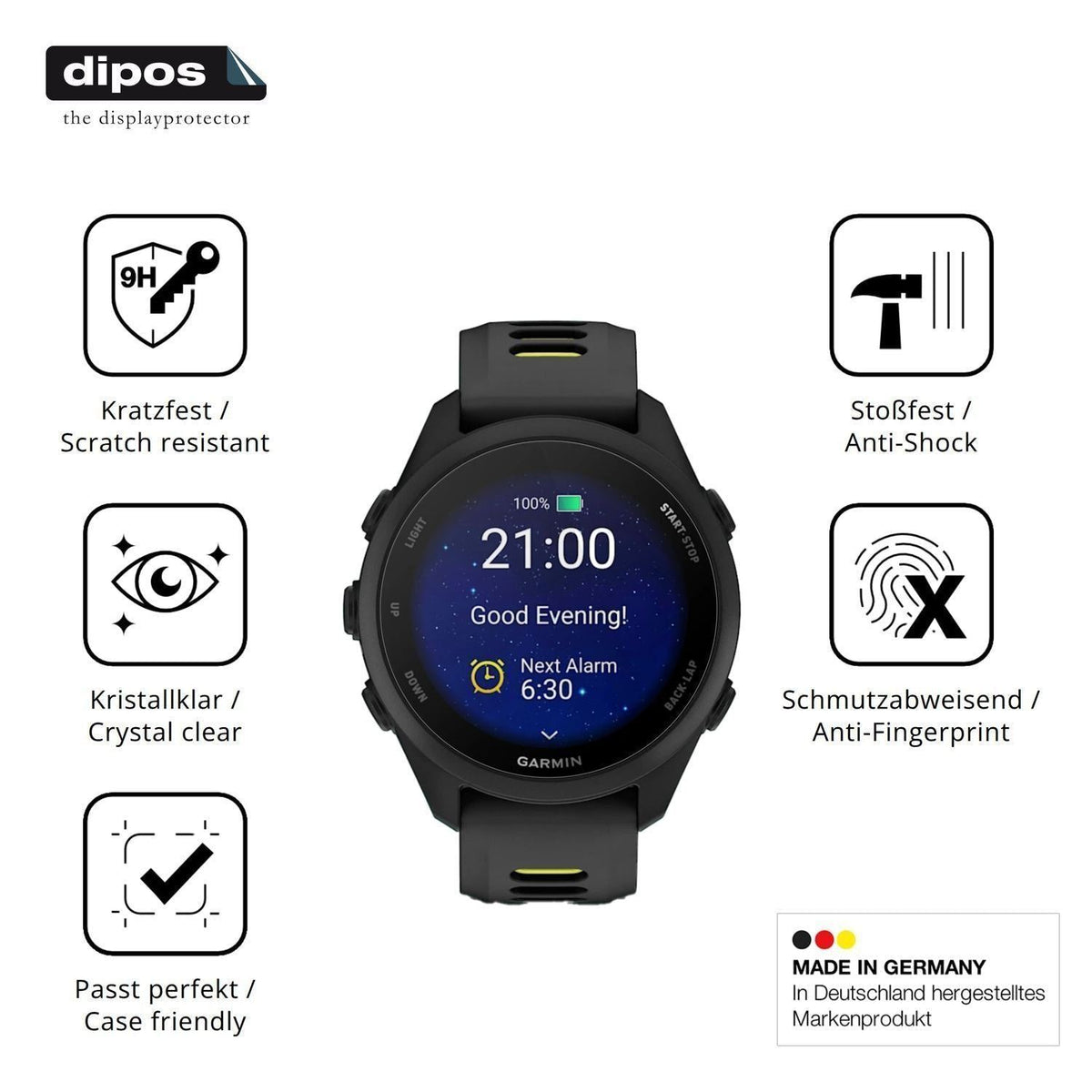 2x 9H Schutzfolie für Garmin Forerunner 170 Panzer (7)
