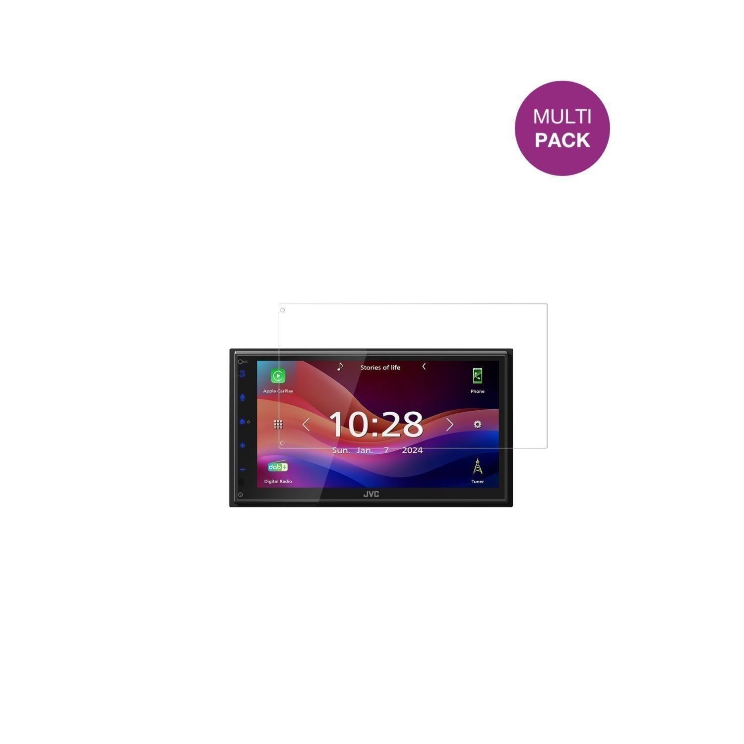2x Schutzfolie klar für JVC KW-M695DBW Display-Sch (2)