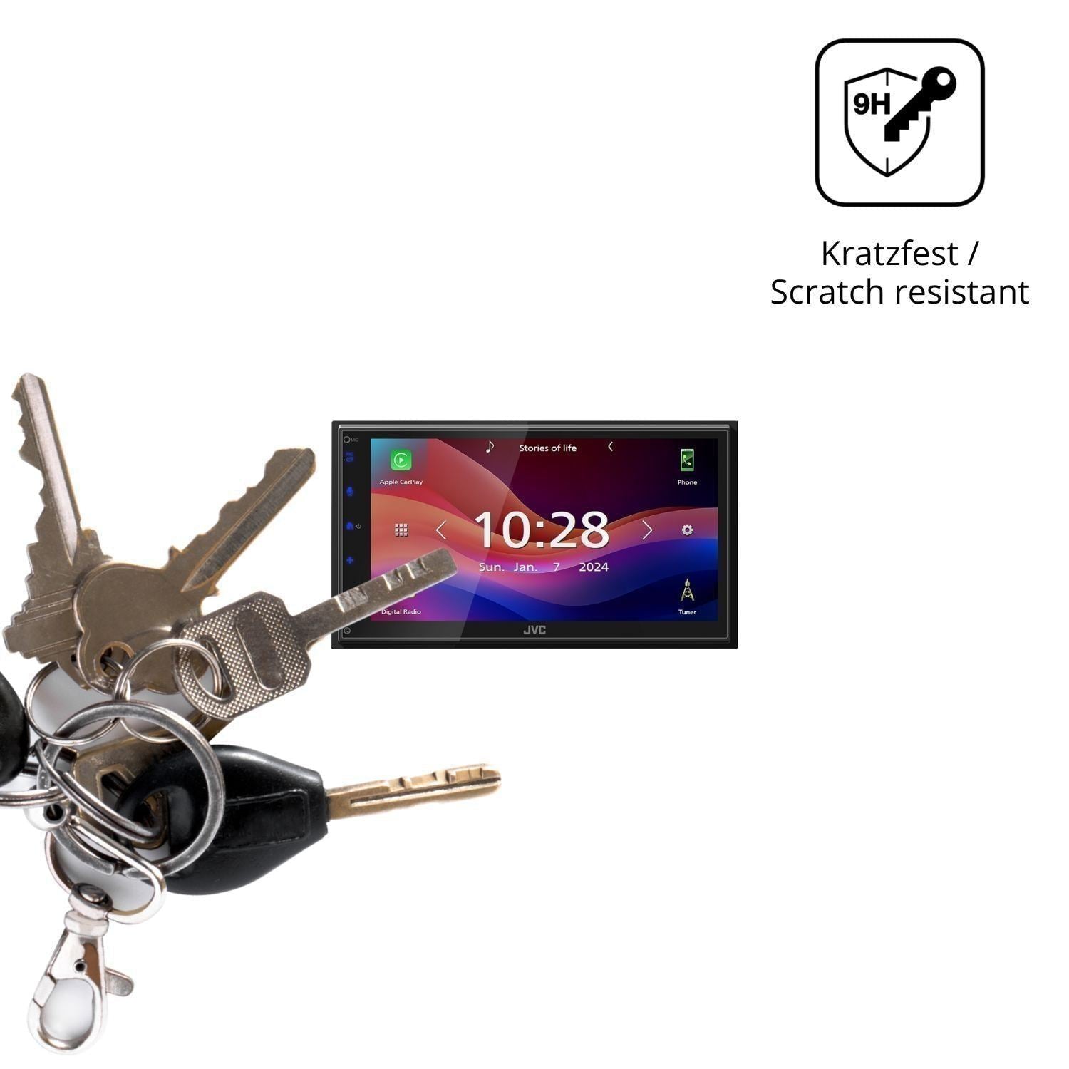 2x 9H Schutzfolie für JVC KW-M695DBW Panzerfolie (3)