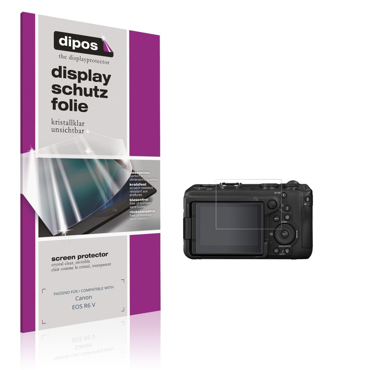 4x Schutzfolie klar für Canon EOS R6 V Display-Sch (1)