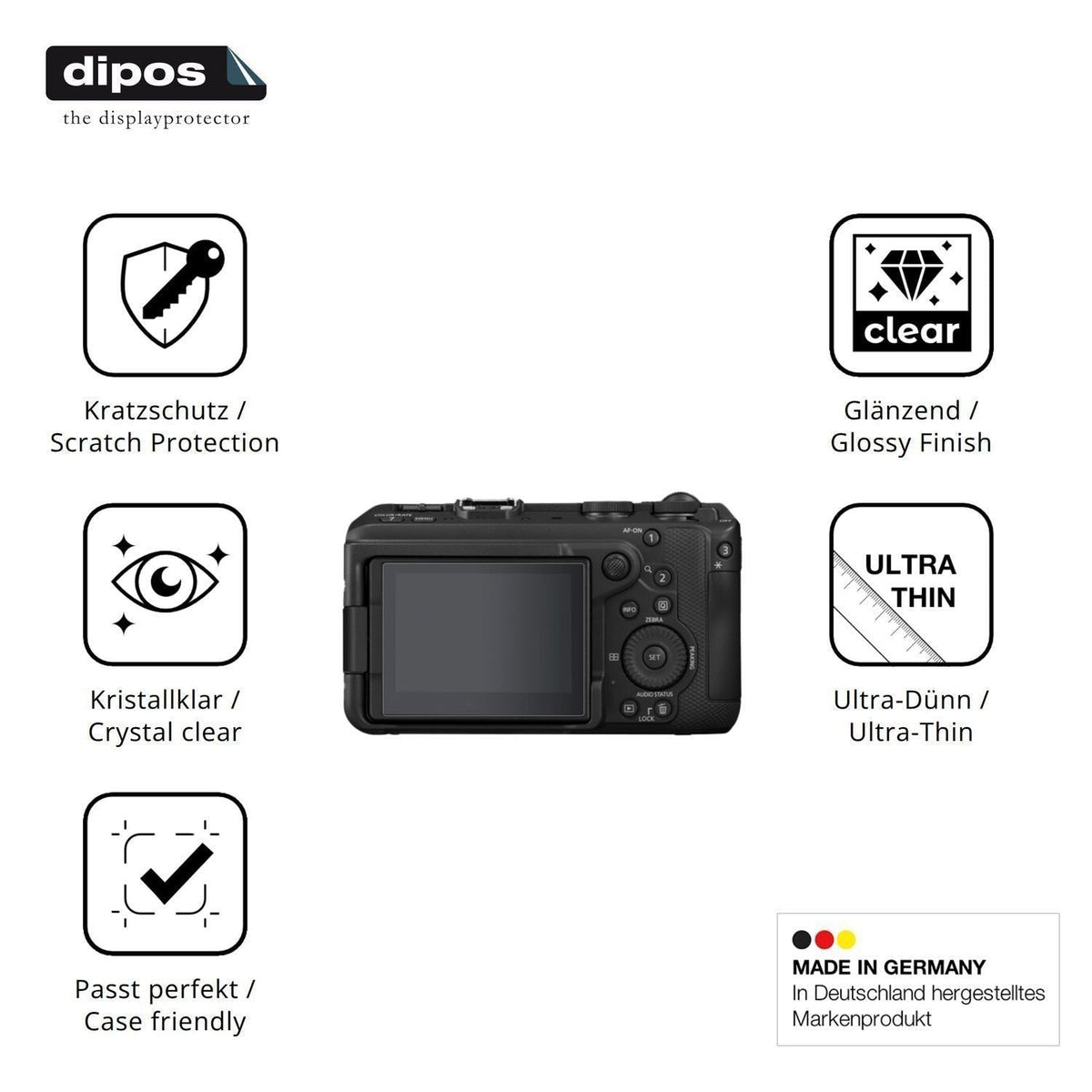 4x Schutzfolie klar für Canon EOS R6 V Display-Sch (7)